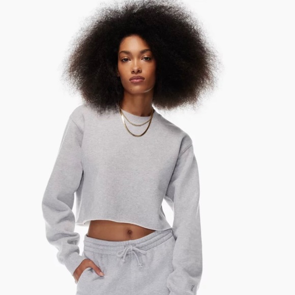 Purple Cropped TNA Sweatshirt - Picture 4 of 4